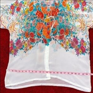 Johnny Was Metra Georgette Eyelet Kimono Wrap